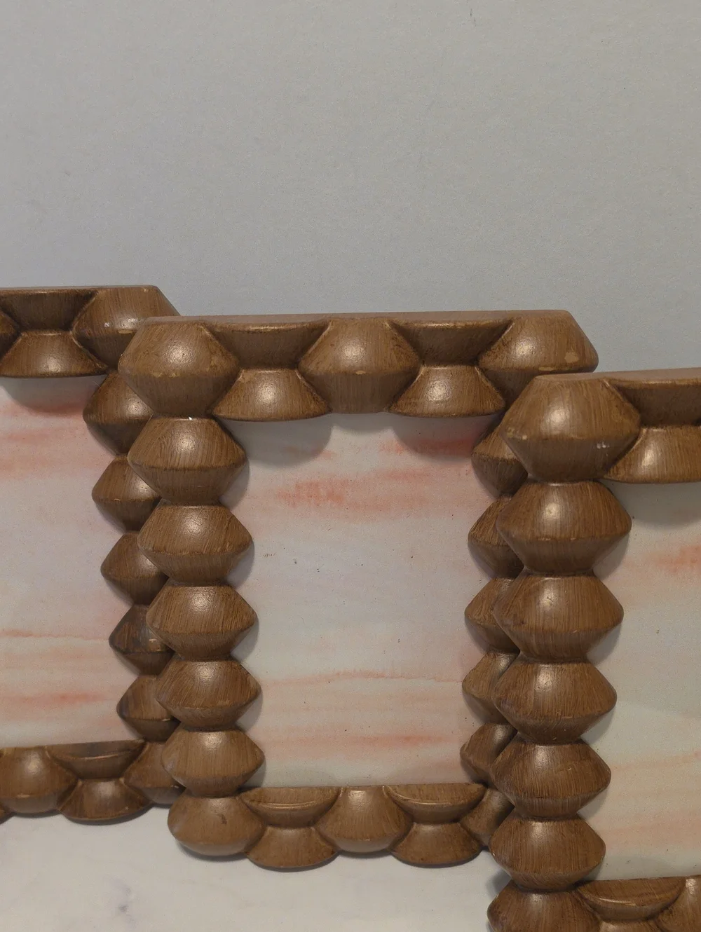 Ashland Wood Bead Frame Trio - Brown Decorative Photo Frames Set Of 3